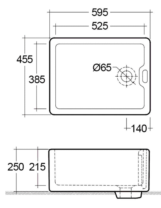 1901 Belfast Sink (Includes 65mm Waste Fitting)-AB0100-blue-leaf-bathware