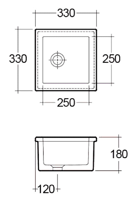 1901 Lab Sink 2 (Includes Euro Waste Fitting)-AB0700W-blue-leaf-bathware