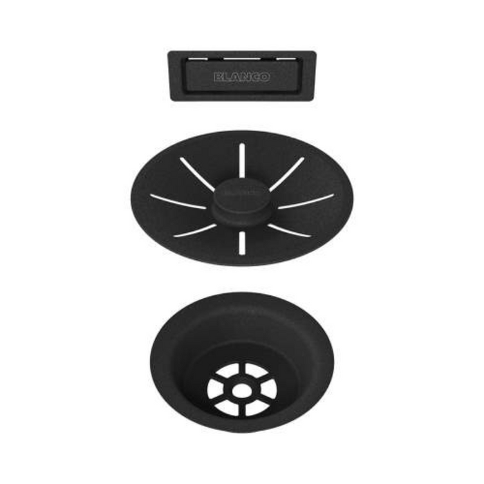 Blanco Strainer System Black Edition for Single Bowl Sinks-239975-blue-leaf-bathware
