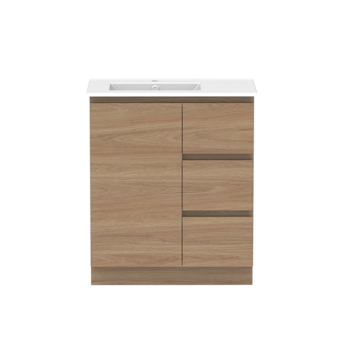 ADP Glacier Door & Drawer Trio Freestanding Vanity & Moulded Top - Lite-GLLFCT0750WKLCE-blue-leaf-bathware