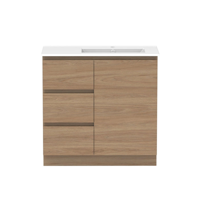 ADP Glacier Door & Drawer Trio Freestanding Vanity & Moulded Top - Lite-GLLFCT0900WKRCE-blue-leaf-bathware