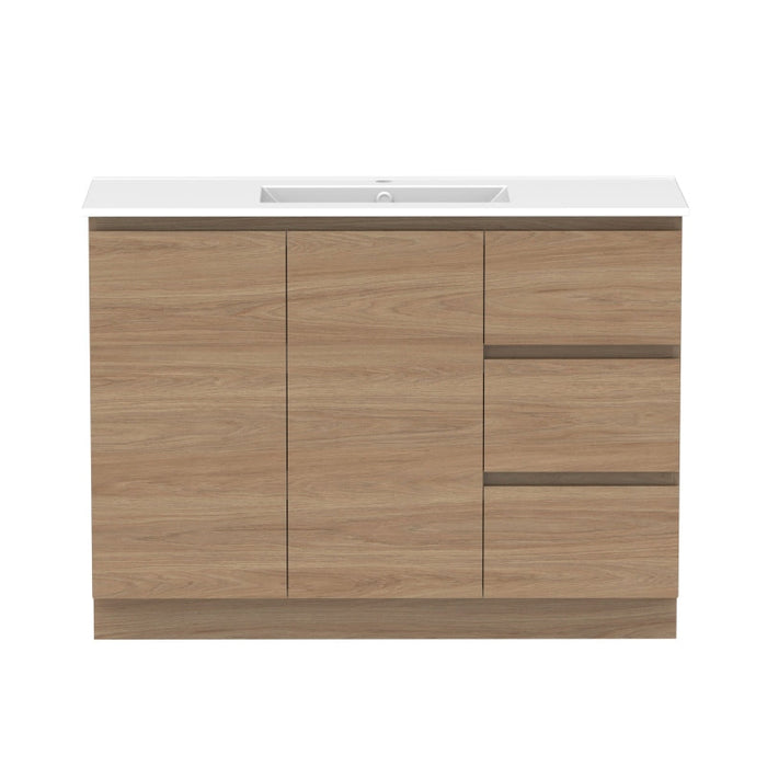 ADP Glacier Door & Drawer Trio Freestanding Vanity & Moulded Top - Lite-GLLFCT1200WKCCE-blue-leaf-bathware