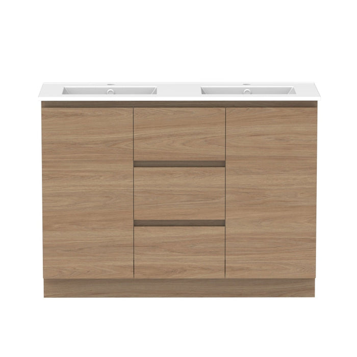ADP Glacier Door & Drawer Trio Freestanding Vanity & Moulded Top - Lite-GLLFCT1200WKDCE-blue-leaf-bathware