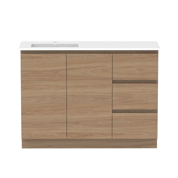 ADP Glacier Door & Drawer Trio Freestanding Vanity & Moulded Top - Lite-GLLFCT1200WKLCE-blue-leaf-bathware