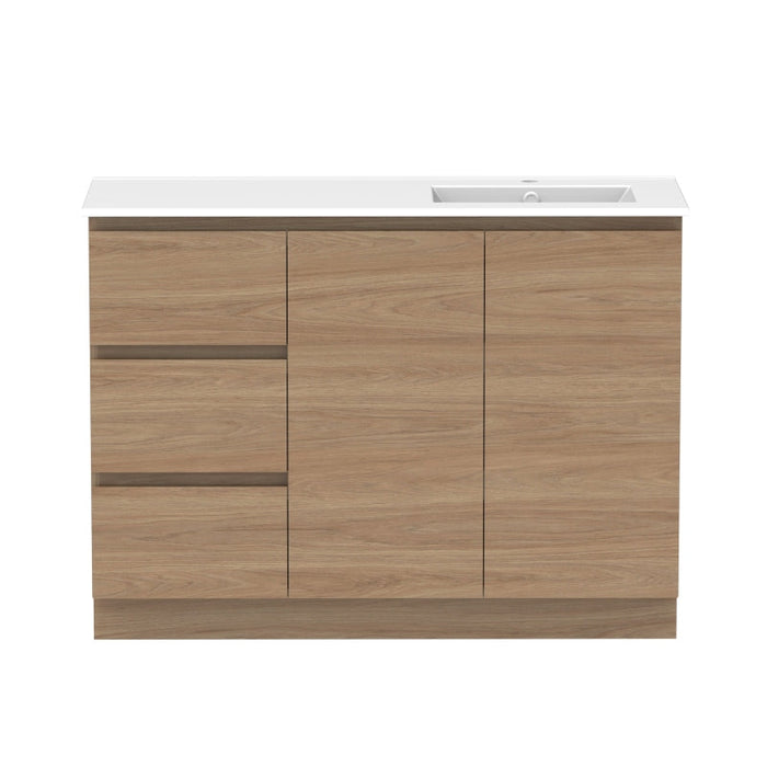 ADP Glacier Door & Drawer Trio Freestanding Vanity & Moulded Top - Lite-GLLFCT1200WKRCE-blue-leaf-bathware