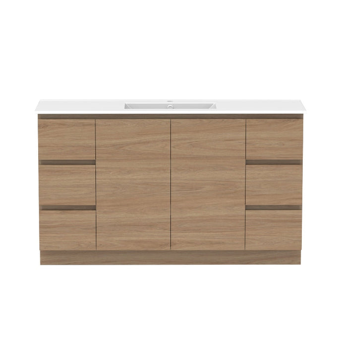 ADP Glacier Door & Drawer Trio Freestanding Vanity & Moulded Top - Lite-GLLFCT1500WKCCE-blue-leaf-bathware