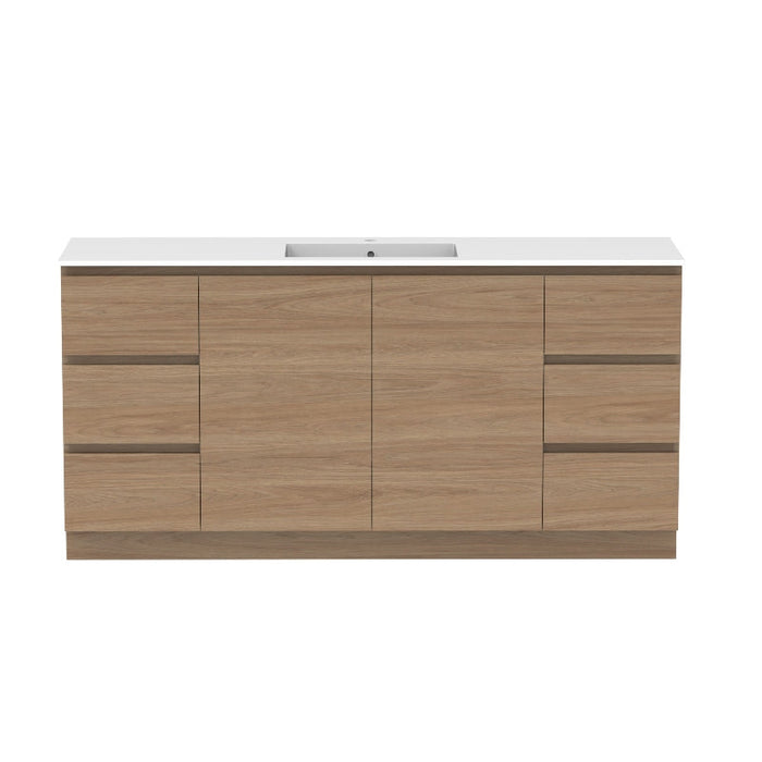ADP Glacier Door & Drawer Trio Freestanding Vanity & Moulded Top - Lite-GLLFCT1800WKCCM-blue-leaf-bathware