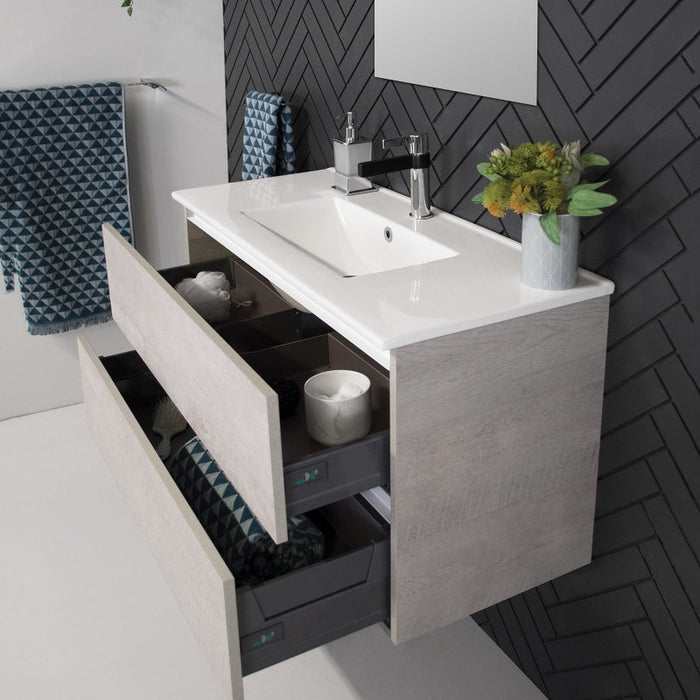 ADP Glacier Ensuite All-Drawer Twin Wall Hung Vanity & Moulded Top - Pro-blue-leaf-bathware