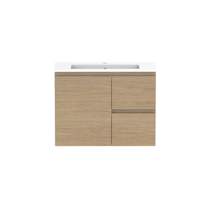 ADP Glacier Ensuite Door & Drawer Twin Wall Hung Vanity & Moulded Top - Lite-GLLECW0750WHCCE-blue-leaf-bathware