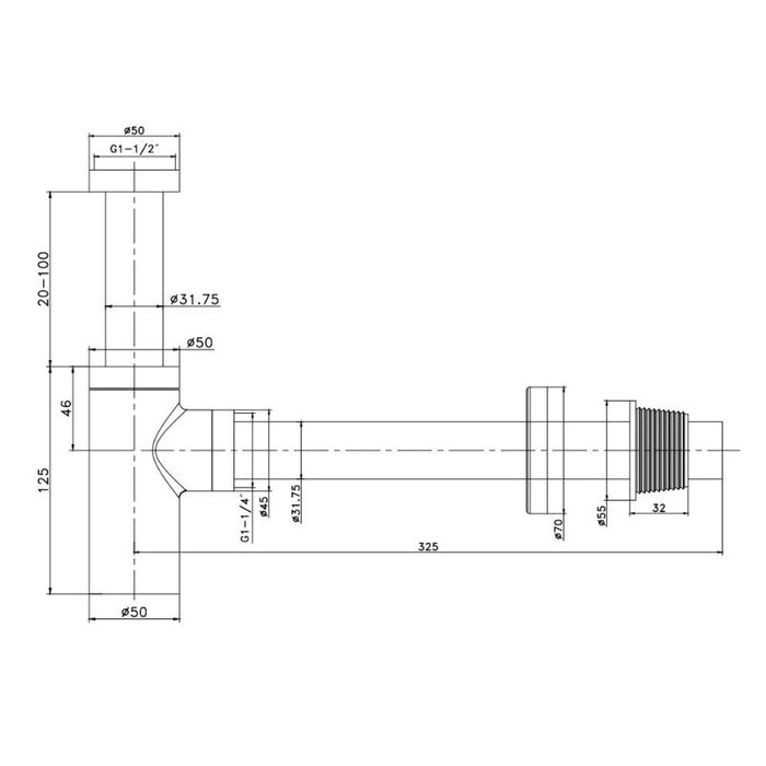 Abey Bottle Trap - Black-WC10-B-blue-leaf-bathware