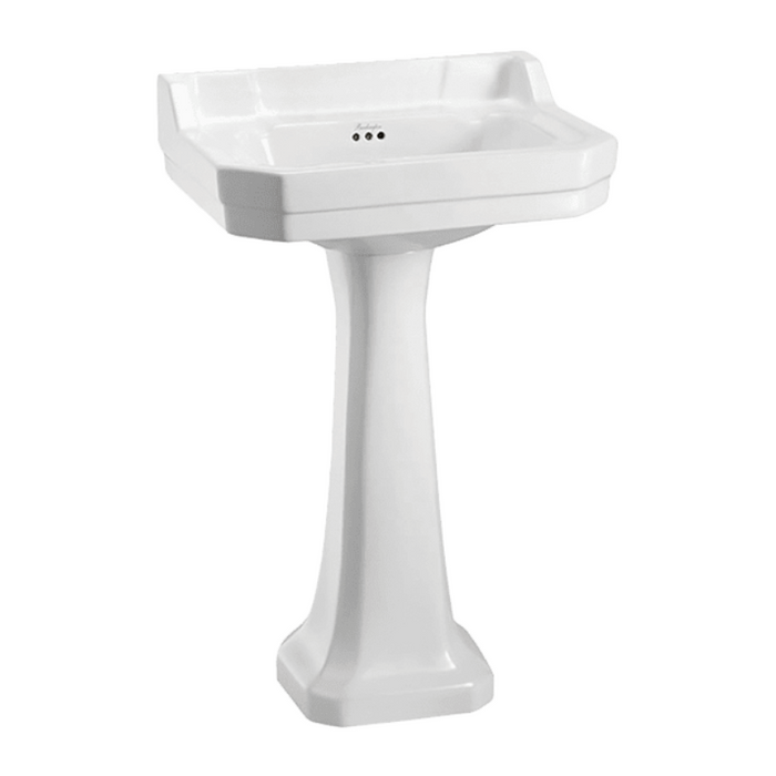 Abey Edwardian 56cm Basin And Pedestal-blue-leaf-bathware