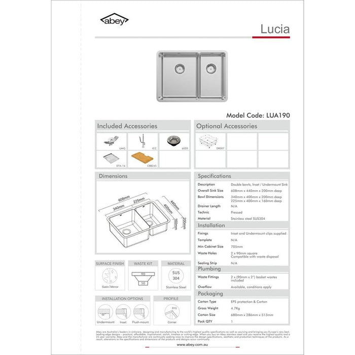 Abey Lucia One & One Third Bowl-LUA190-blue-leaf-bathware