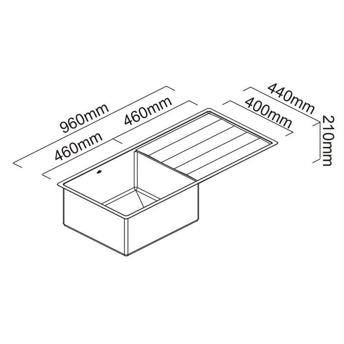 Abey Lugano Single Bowl Sink-ST460SU-blue-leaf-bathware