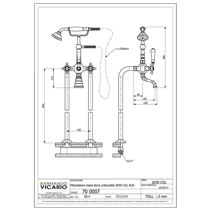 Abey Provincial Floor Mounted Bath Filler Chrome-700007-blue-leaf-bathware