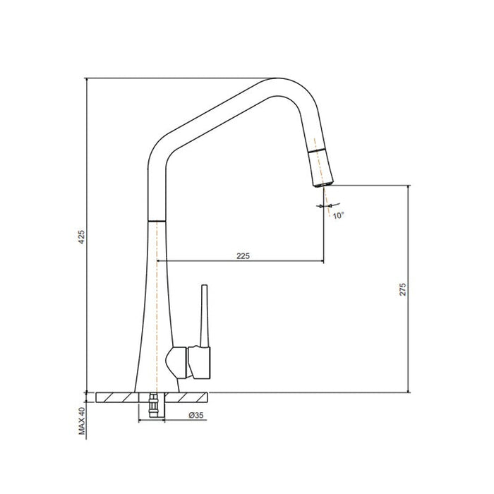 Abey Tink-D Kitchen Mixer With Pull-Out Black-TINKD-B-blue-leaf-bathware