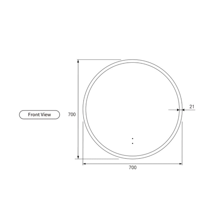 Bailey Round 700mm LED Mirror Frameless