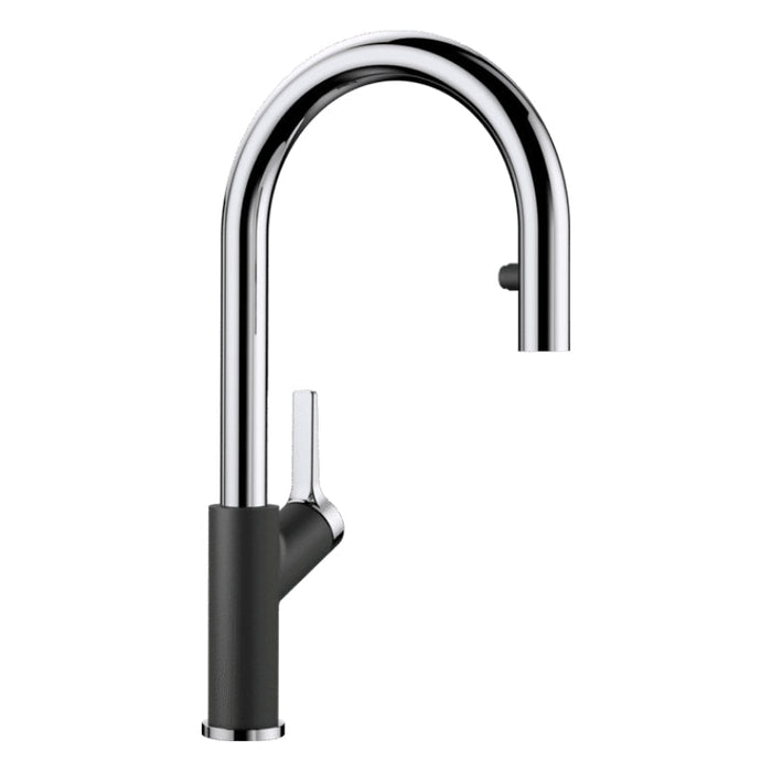 Blanco CARENA-S Gooseneck Pull Out Mixer Tap - Anthracite-525091-blue-leaf-bathware