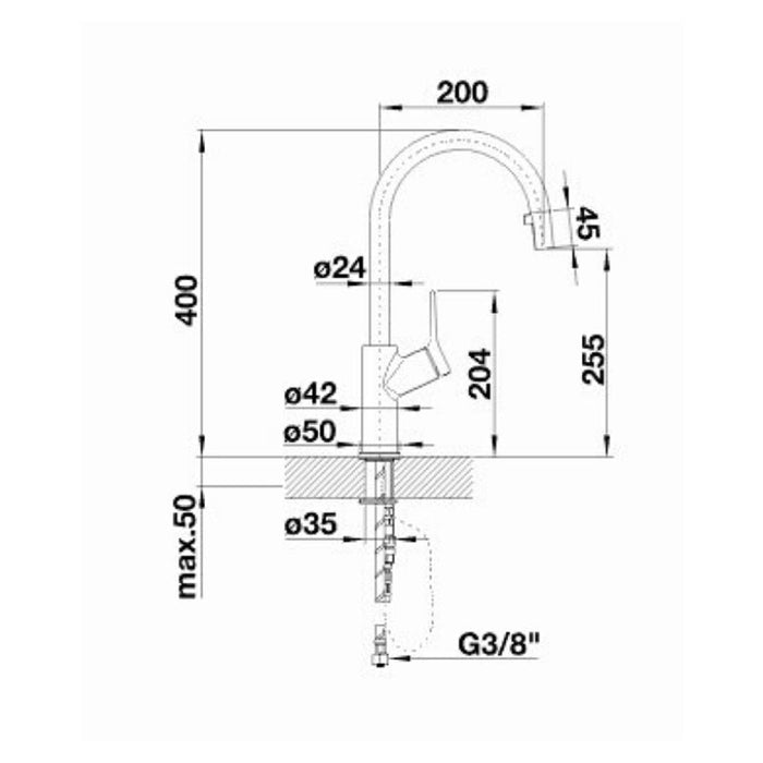 Blanco CARENA-S Gooseneck Pull Out Mixer Tap - Chrome-525089-blue-leaf-bathware