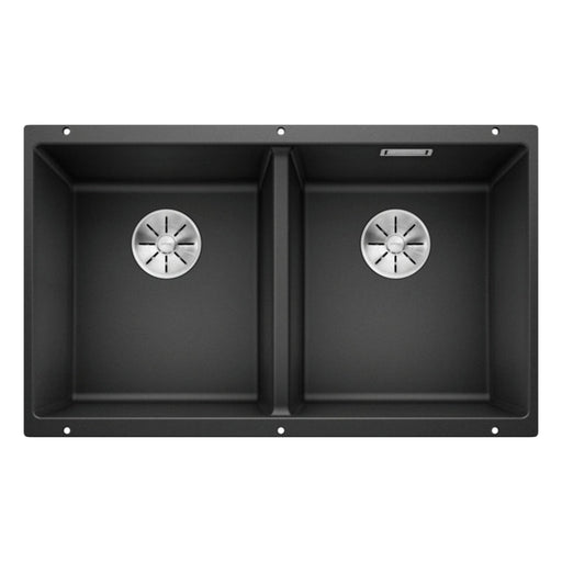 Blanco SUBLINE 350/350-U Double Bowl Undermount Sink - Anthracite-526855-blue-leaf-bathware