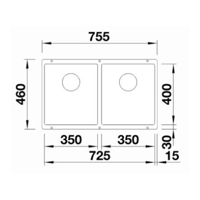 Blanco SUBLINE 350/350-U Double Bowl Undermount Sink - White-526850-blue-leaf-bathware