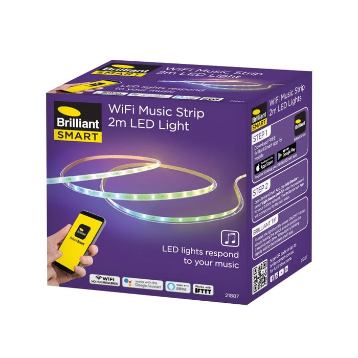 Brilliant 24W LED Smart WiFi Music LED Strip - 10m-21889-blue-leaf-bathware