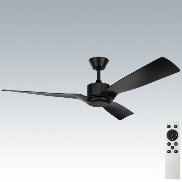Brilliant Belize 52in 3-Blade DC Fan - Matt Black-21845/06-blue-leaf-bathware