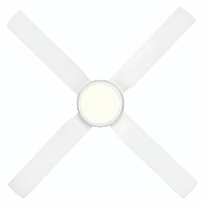 Brilliant Cruze 52in. AC Ceiling Fan and LED Light with Ezy-Fit Blades - White-20532/05-blue-leaf-bathware