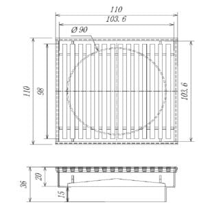 Forme Stainless Steel Floor Waste - Mesh Black Satin (90mm Waste)