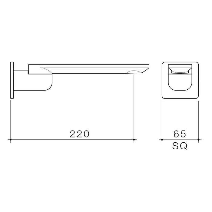 Caroma Urbane II 220mm Bath Swivel Outlet Square Plate - Gun Metal-99670GM-blue-leaf-bathware