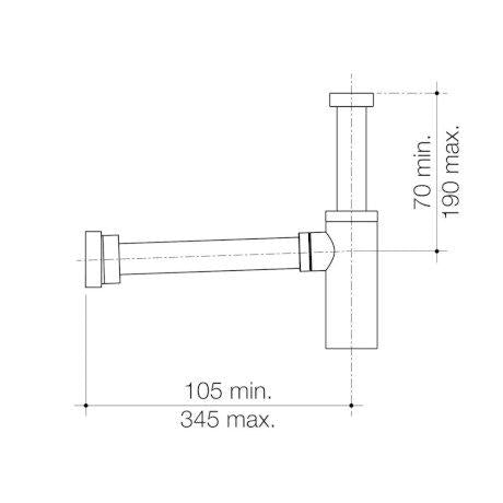 Caroma Urbane II 40mm Bottle Trap Gun Metal Grey-687294GM-blue-leaf-bathware