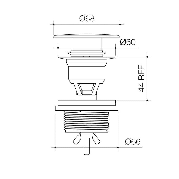 Caroma Urbane II Basin Dome Pop-Up Plug & Waste - Gun Metal-687330GM-blue-leaf-bathware