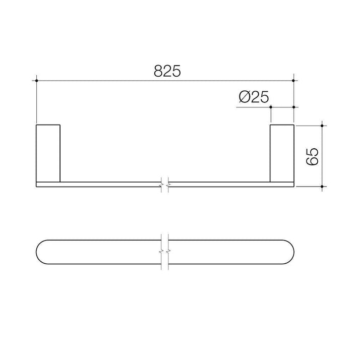 Caroma Urbane II Single Towel Rail - Brushed Nickel-99617BN-blue-leaf-bathware