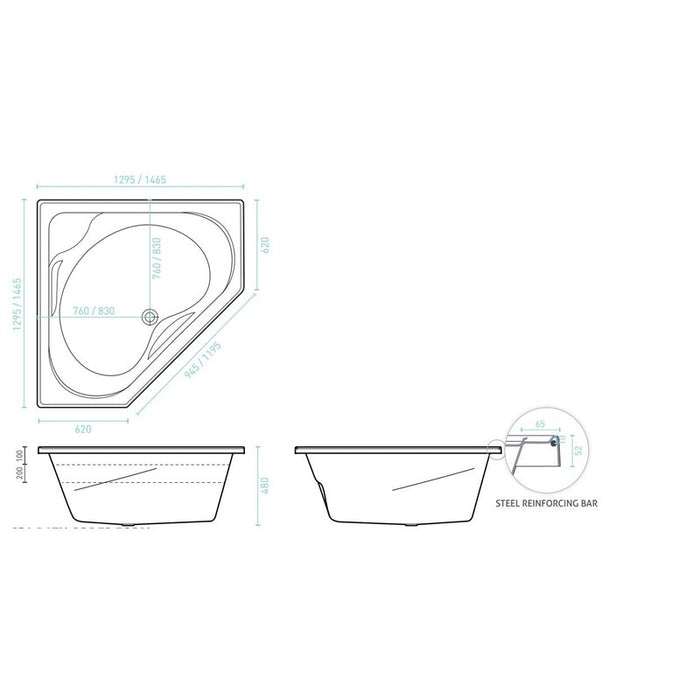 Decina Angelique 1295 Bath-AN1295W-blue-leaf-bathware