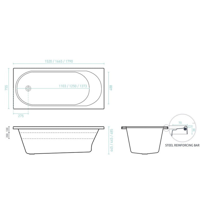 Decina Turin 1790 Bath-TU1800W-blue-leaf-bathware