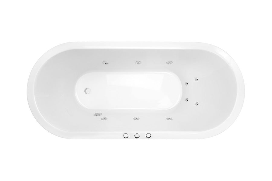 Decina Uno 1700 Santai 10 Jet Spa Bath-UN1700SAN10JW-blue-leaf-bathware