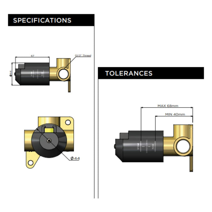 Meir In-Wall Mixer body (Trim kit not included)