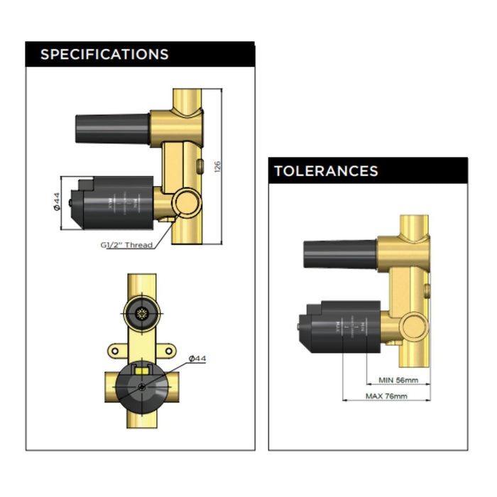 Meir Diverter In-Wall Mixer body (Trim kit not included)