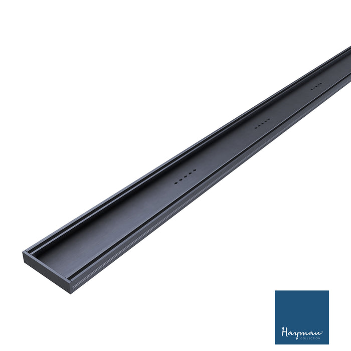 Hayman Aluminium 21mm Tile Insert Shower Grate Drain Kit- Gun Metal Grey