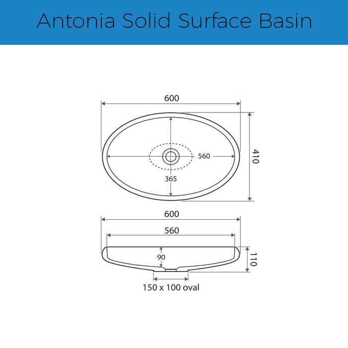 Fienza Antonia Solid Surface Basin-CSB088-blue-leaf-bathware