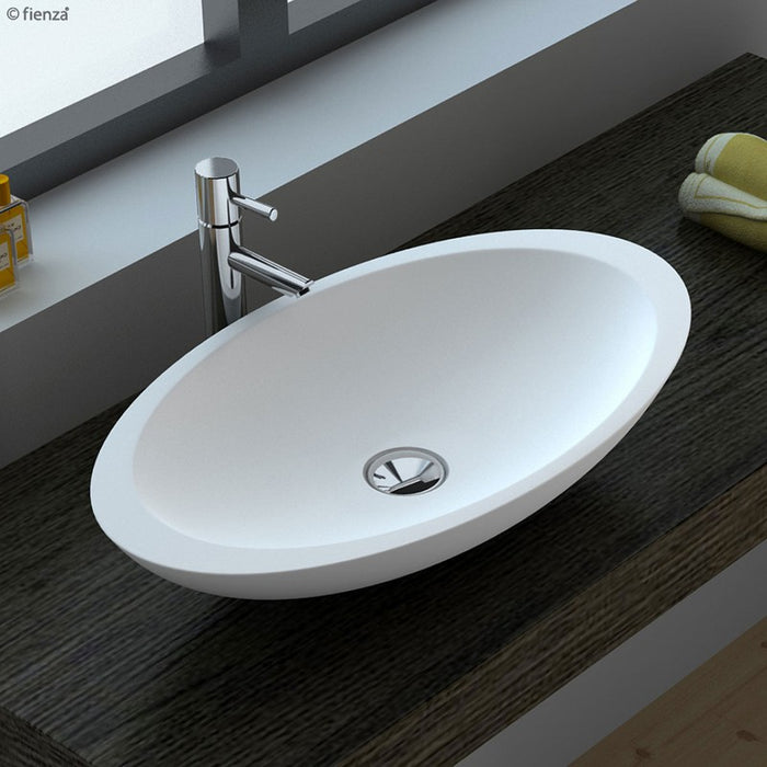 Fienza Bahama Matte White Solid Surface Basin-CSB01-blue-leaf-bathware
