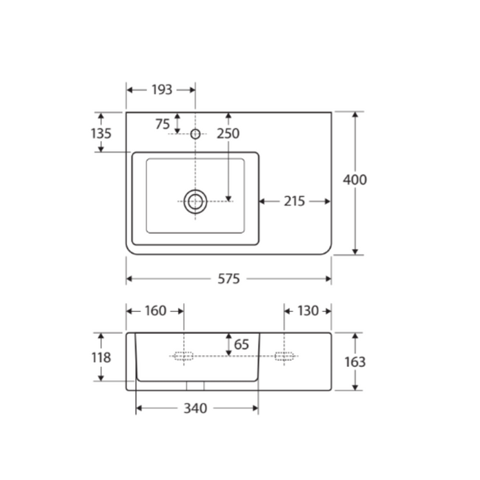 Fienza Delta Care Left-Hand Wall-Hung Basin-RB2275L-blue-leaf-bathware