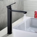 Fienza Koko Matte Black Tall Basin Mixer-218107B-blue-leaf-bathware