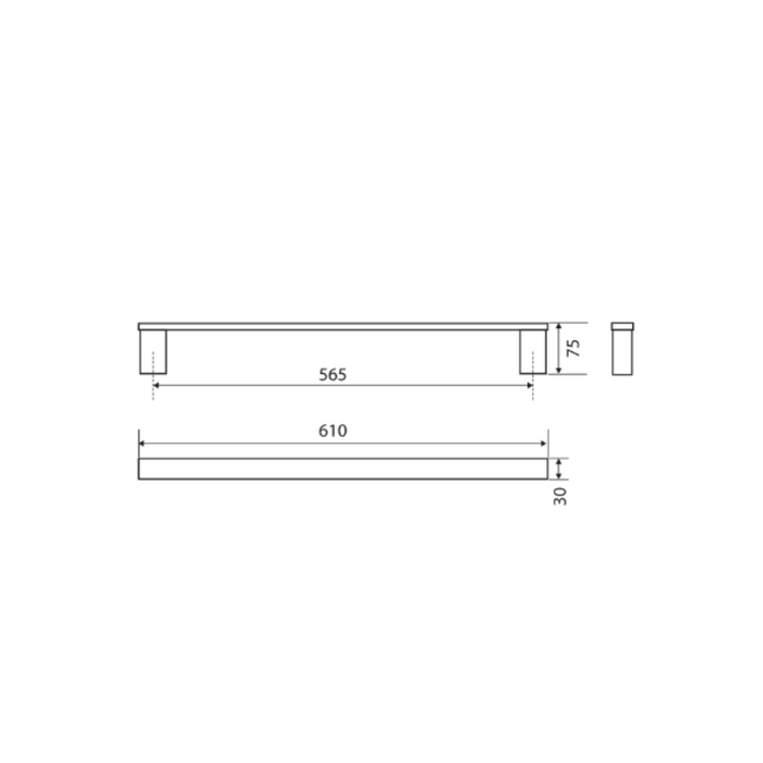Fienza Koko Matte Black Towel Rail - Single 610-85001610-blue-leaf-bathware