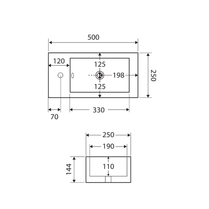 Fienza Linea Left-Hand Wall-Hung Basin-TR4127-blue-leaf-bathware