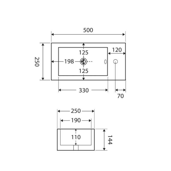 Fienza Linea Right-Hand Wall-Hung Basin-TR4127A-blue-leaf-bathware