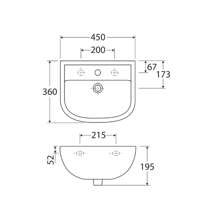 Fienza Rak Compact 450 Wall-Hung Basin-blue-leaf-bathware