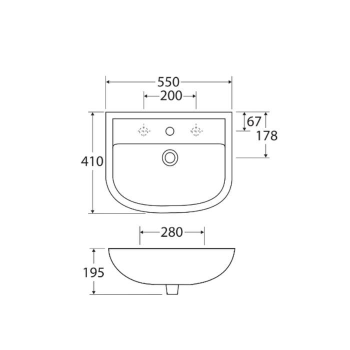 Fienza Rak Compact 550 Wall-Hung Basin-blue-leaf-bathware