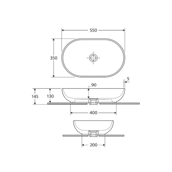 Fienza Rak Feeling Oval Above Counter Basin-606100W-blue-leaf-bathware