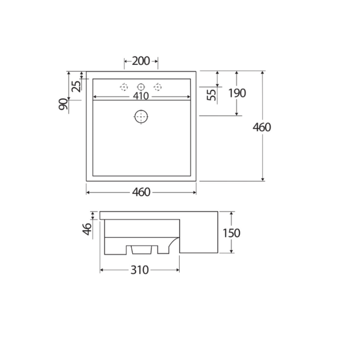 Fienza Rak Nova Semi-Recessed Basin-blue-leaf-bathware