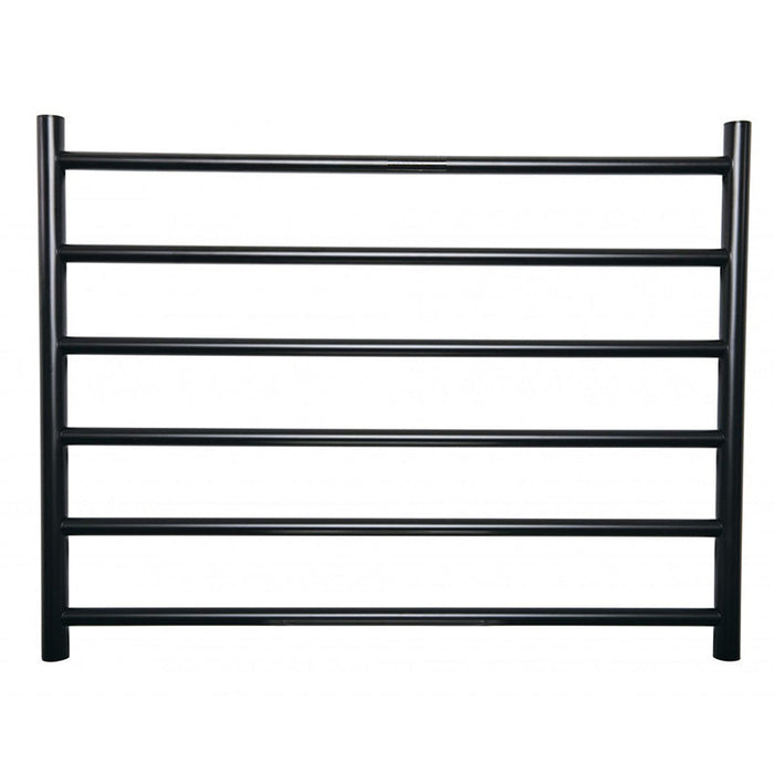 Linsol Allegra Matte Black 6 Bar Wide Heated Towel Rail-JY-3306-MB-blue-leaf-bathware